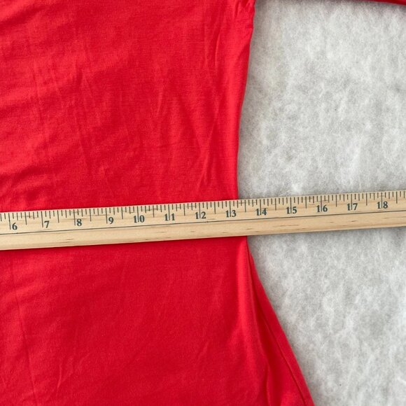 Boston Proper Womens Red Wide Scoop Neck Casual Elegance Stretch Knit Top Size M - Picture 7 of 10